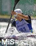 28.07.2022, Kanu-Slalom Weltmeisterschaften 2022 in Augsburg, Eiskanal, Olympiapark, Kajak Einer Frauen, Lena Teunissen (Niederlande)