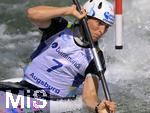 28.07.2022, Kanu-Slalom Weltmeisterschaften 2022 in Augsburg, Eiskanal, Olympiapark, Kajak Einer Frauen, Maialen Chourraut (Spanien) 