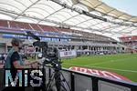 07.08.2022, Fussball 1. Bundesliga 2022/2023, 01.Spieltag, VfB Stuttgart - RB Leipzig, in der Mercedes-Benz-Arena Stuttgart. Die Stadion-Haupttribüne ist derzeit teilweise abgerissen, der Umbau ist nötig wegen modernisierungen zur EM-2024.