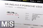 29.09.2022,  Neuemission der Porsche Vorzugs-Aktie am heutigen Donnerstag. Screenshot des Aktienkurses auf einer Aktien-Website kurz nach Beginn des Handelstages.