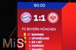 28.01.2023, Fussball 1. Bundesliga 2022/2023, 18.Spieltag, FC Bayern Mnchen - Eintracht Frankfurt, in der Allianz-Arena Mnchen.    Nach 90 Minuten steht es 1:1.  

