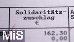 25.02.2023, Mindelheim, Bayern, Formular Finanzamt, Einkommensteuerbescheid mit dem Solidaritätszuschlag.  