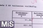 25.02.2023, Mindelheim, Bayern, Formular Finanzamt, Einkommensteuerbescheid. 