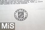 25.02.2023, Mindelheim, Bayern, Formular Finanzamt, Stempel des Finanzamt Bayern