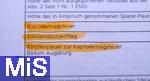 25.02.2023, Mindelheim, Bayern, Formular Aktiendepot der DEKA-Bank, Positionen zur Abgabe der Steueranteile, Kapitalertragssteuer, Solidarittszuschlag, Kirchensteuer zur Kapitalertragssteuer.
