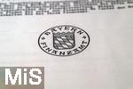 25.02.2023, Mindelheim, Bayern, Formular Finanzamt, Stempel des Finanzamt Bayern