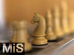 07.03.2023, Das 38. Internationale ChessOrg-Schachfestival in Bad Wörishofen (Bayern). Die Elite der Schach-Szene aus fast der ganzen Welt kämpft an den Tischen im Kurhaus um Weltranglistenpunkte und Preisgelder. Die Schachfiguren stehen auf dem Schachbrett bereit.