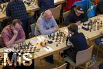 07.03.2023, Das 38. Internationale ChessOrg-Schachfestival in Bad Wörishofen (Bayern). Die Elite der Schach-Szene aus fast der ganzen Welt kämpft an den Tischen im Kurhaus um Weltranglistenpunkte und Preisgelder. Mehrere Großmeister aus Indien sind die aussichtsreichsten Akteure. Die Spieler brüten über ihre Schachbretter.