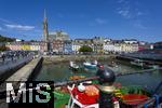 04.09.2023, Irland Land und Leute, Cobh ist eine Hafenstadt im County Cork im Sden der Republik Irland. Von 1849 bis 1920 hie die Stadt Queenstown. Cobh ist ein Ausflugsort fr Besucher aus Cork City und die Passagiere vieler Kreuzfahrtschiffe, die im Hafen festmachen. berragt wird der Ort von der hoch am Hang gelegenen neugotischen St.-Colman-Kathedrale, Sitz der rmisch-katholischen Dizese Cloyne.  