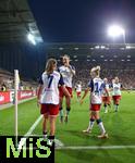 08.09.2023, Fussball DFB Pokal Frauen 2023/2024, 2. Runde, FC St. Pauli - Hamburger SV, im Millerntor-Stadion Hamburg. Jubel Hamburger SV zum Tor zum 0:7


