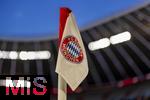 20.09.2023,  Fussball UEFA Championsleague 2023/2024: 1.Spieltag Vorrunde,  FC Bayern Mnchen - Manchester United, in der Allianz-Arena Mnchen. Die Bayern Eckfahne im Detail

