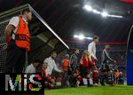 20.09.2023,  Fussball UEFA Championsleague 2023/2024: 1.Spieltag Vorrunde,  FC Bayern Mnchen - Manchester United, in der Allianz-Arena Mnchen. v.l. Konrad Laimer (FC Bayern Mnchen) und Leon Goretzka (FC Bayern Mnchen) laufen ins Spiel ein.

