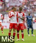 20.09.2023,  Fussball UEFA Championsleague 2023/2024: 1.Spieltag Vorrunde,  FC Bayern Mnchen - Manchester United, in der Allianz-Arena Mnchen. v.li: Leroy Sane (Bayern Mnchen) und Kingsley Coman (FC Bayern Mnchen) 

