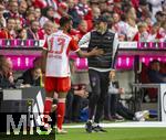 20.09.2023,  Fussball UEFA Championsleague 2023/2024: 1.Spieltag Vorrunde,  FC Bayern Mnchen - Manchester United, in der Allianz-Arena Mnchen. v.re: Trainer Thomas Tuchel (FC Bayern Mnchen) mit Eric Maxim Choupo-Moting (FC Bayern Mnchen) 

