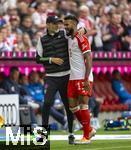 20.09.2023,  Fussball UEFA Championsleague 2023/2024: 1.Spieltag Vorrunde,  FC Bayern Mnchen - Manchester United, in der Allianz-Arena Mnchen. v.li: Trainer Thomas Tuchel (FC Bayern Mnchen) mit Eric Maxim Choupo-Moting (FC Bayern Mnchen) 

