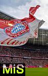23.09.2023, Fussball 1. Bundesliga 2023/2024, 5.Spieltag, FC Bayern München - VfL Bochum, in der Allianz-Arena München. Bayernflagge weht im Stadion.