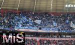 23.09.2023, Fussball 1. Bundesliga 2023/2024, 5.Spieltag, FC Bayern Mnchen - VfL Bochum, in der Allianz-Arena Mnchen. Bochumer Fans in der 3.Ebene oben auf der Tribne.

