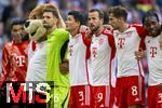 23.09.2023, Fussball 1. Bundesliga 2023/2024, 5.Spieltag, FC Bayern Mnchen - VfL Bochum, in der Allianz-Arena Mnchen. Schlussjubel mit Maskottchen Berni, Torwart Sven Ulreich (FC Bayern Mnchen), Min-jae Kim (Bayern Mnchen, Minjae Kim), Harry Kane (FC Bayern Mnchen), Leon Goretzka (FC Bayern Mnchen)  

