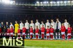 21.11.2023, Fussball, Lnderspiel, Testspiel 2023/24, sterreich - Deutschland, im Ernst Happel Stadion Wien, Aufstellung zur Hymne. v.li: Ilkay Gndogan (Deutschland), Torwart Kevin Trapp (Deutschland), Antonio Rdiger (Deutschland), Jonathan Tah (Deutschland), Julian Brandt (Deutschland), Mats Hummels (Deutschland), Serge Gnabry (Deutschland), Niclas Fllkrug (Deutschland), Kai Havertz (Deutschland), Leon Goretzka (Deutschland), Leroy Sane (Deutschland).

