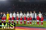 21.11.2023, Fussball, Lnderspiel, Testspiel 2023/24, sterreich - Deutschland, im Ernst Happel Stadion Wien, Aufstellung zur Hymne. v.li: Ilkay Gndogan (Deutschland), Torwart Kevin Trapp (Deutschland), Antonio Rdiger (Deutschland), Jonathan Tah (Deutschland), Julian Brandt (Deutschland), Mats Hummels (Deutschland), Serge Gnabry (Deutschland), Niclas Fllkrug (Deutschland), Kai Havertz (Deutschland), Leon Goretzka (Deutschland), Leroy Sane (Deutschland).

