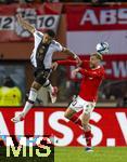 21.11.2023, Fussball, Lnderspiel, Testspiel 2023/24, sterreich - Deutschland, im Ernst Happel Stadion Wien, v.li: Benjamin Henrichs (Deutschland) gegen Konrad Laimer (sterreich).


