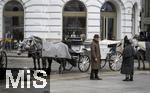 21.11.2023, sterreich, die Hauptstadt Wien. Fiaker warten auf Touristen an der Hofburg. 