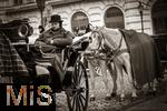 21.11.2023, sterreich, die Hauptstadt Wien. Fiaker warten auf Touristen an der Hofburg. 