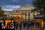 21.11.2023, sterreich, die Hauptstadt Wien. Impressionen vom Weihnachtsmarkt am Rathausplatz, hinten das Burgtheater. 