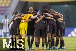 28.11.2023, Fussball U-17-Weltmeisterschaft 2023, Halbfinale, Argentinien - Deutschland, im Manahan Stadium (Surakarta). Motivationskreis der Deutschen Spieler.