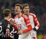 29.11.2023,  Fussball UEFA Championsleague 2023/2024: 5.Spieltag Vorrunde,  FC Bayern München - FC Kopenhagen, in der Allianz-Arena München. Thomas Müller (FC Bayern München) schreit.