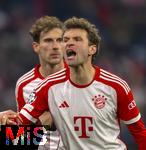 29.11.2023,  Fussball UEFA Championsleague 2023/2024: 5.Spieltag Vorrunde,  FC Bayern München - FC Kopenhagen, in der Allianz-Arena München. Thomas Müller (FC Bayern München) schreit wütend 