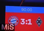 03.02.2024, Fussball 1. Bundesliga 2023/2024, 20.Spieltag, FC Bayern München - Borussia Mönchengladbach, in der Allianz-Arena München.  3:1 Endstand steht auf der Anzeigetafel,