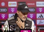 03.02.2024, Fussball 1. Bundesliga 2023/2024, 20.Spieltag, FC Bayern Mnchen - Borussia Mnchengladbach, in der Allianz-Arena Mnchen.  Trainer Thomas Tuchel (FC Bayern Mnchen) nach dem Spiel bei der Pressekonferenz.


