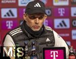 03.02.2024, Fussball 1. Bundesliga 2023/2024, 20.Spieltag, FC Bayern Mnchen - Borussia Mnchengladbach, in der Allianz-Arena Mnchen.  Trainer Thomas Tuchel (FC Bayern Mnchen) nach dem Spiel bei der Pressekonferenz.


