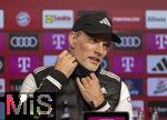 03.02.2024, Fussball 1. Bundesliga 2023/2024, 20.Spieltag, FC Bayern Mnchen - Borussia Mnchengladbach, in der Allianz-Arena Mnchen.  Trainer Thomas Tuchel (FC Bayern Mnchen) nach dem Spiel bei der Pressekonferenz.


