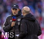 03.02.2024, Fussball 1. Bundesliga 2023/2024, 20.Spieltag, FC Bayern Mnchen - Borussia Mnchengladbach, in der Allianz-Arena Mnchen.  Trainer Thomas Tuchel (FC Bayern Mnchen) beim TV-Interview 


