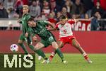 03.02.2024, Fussball 1. Bundesliga 2023/2024, 20.Spieltag, FC Bayern Mnchen - Borussia Mnchengladbach, in der Allianz-Arena Mnchen.  v.li: Joe Scally (Borussia Mnchengladbach) gegen Sacha Boey (FC Bayern Mnchen) 


