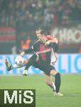 10.02.2024, Fussball 1. Bundesliga 2023/2024, 21. Spieltag, Bayer 04 Leverkusen - FC Bayern Mnchen, in der BayArena Leverkusen. (L-R) Adam Hlozek (Bayer Leverkusen) gegen Eric Dier (Bayern Mnchen)


