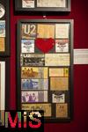 08.09.2023, Dublin, Hauptstadt Irlands, The Irish Rock 'N' Roll Museum Experience, Besucher knnen ehemalige Proberume berhmter irischer Knstler wie Thin Lizzy, Van Morrison, und Sinead OConnor Bewundern, sowie Erinnerungsstcke der Poplegenden U2 und Michael Jackson. Proberaum von U2 mit Eintrittskarten und anderen Erinnerungen an die Dubliner Band aus den 80ger Jahren.