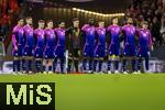 26.03.2024, Fussball Nationalteams Freundschaftsspiele 2024, Deutschland - Niederlande, im Stadion Deutsche-Bank-Park in Frankfurt am Main,  Aufstellung zur Gedenkminute fr Beckenbauer und Brehme, Jamal Musiala (Deutschland), Robert Andrich (Deutschland), Joshua Kimmich (Deutschland), Florian Wirtz (Deutschland), Torwart Marc-Andre ter Stegen (Deutschland), Antonio Rdiger (Deutschland), Toni Kroos (Deutschland), Kai Havertz (Deutschland), Jonathan Tah (Deutschland), Maximilian Mittelstdt (Deutschland).