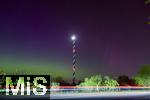 11.05.2024, Polarlichter ber dem Unterallgu,  In der Nacht von 10.Mai auf 11.Mai 2024 konnte man herrliche Polarlichter am Horizont ber Bayern sehen. Hier am nchtlichen Freizeitpark Allgu-Skylinepark Rammingen (Unterallgu).   