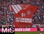 12.05.2024, Fussball 1. Bundesliga 2023/2024, 33.Spieltag, FC Bayern Mnchen - VfL Wolfsburg, in der Allianz-Arena Mnchen.  Die Clubfarben sind unantastbar 


