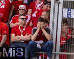 18.05.2024, Fussball 1. Bundesliga 2023/2024, 34.Spieltag, 1.FC Heidenheim - 1.FC Kln, in der Voith-Arena (Heidenheim). Traurige Klner Fans


