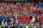 18.05.2024, Fussball 1. Bundesliga 2023/2024, 34.Spieltag, 1.FC Heidenheim - 1.FC Kln, in der Voith-Arena (Heidenheim). Nach dem Spiel feiern die Heidenheimer Spieler gemeinsam mit ihren Fans auf dem Zaun.



