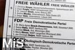 01.06.2024, Der Stimmzettel  (Briefwahlunterlagen) zur Europawahl 2024. FDP Partei, DP, 