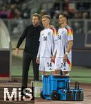 03.06.2024, Fussball Nationalteams Freundschaftsspiele 2024, Lnderspiel, Deutschland - Ukraine, im Max-Morlock-Stadion (Nrnberg).  v.li: Trainer Julian Nagelsmann (Deutschland) mit Maximilian Beier (Deutschland) und Robin Koch (Deutschland) 