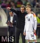 03.06.2024, Fussball Nationalteams Freundschaftsspiele 2024, Lnderspiel, Deutschland - Ukraine, im Max-Morlock-Stadion (Nrnberg).  v.li: Trainer Julian Nagelsmann (Deutschland) mit Maximilian Beier (Deutschland) 