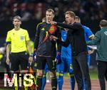 03.06.2024, Fussball Nationalteams Freundschaftsspiele 2024, Lnderspiel, Deutschland - Ukraine, im Max-Morlock-Stadion (Nrnberg). v.li: Torwart Manuel Neuer (Deutschland), mit Trainer Julian Nagelsmann (Deutschland) 