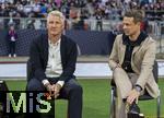 03.06.2024, Fussball Nationalteams Freundschaftsspiele 2024, Lnderspiel, Deutschland - Ukraine, im Max-Morlock-Stadion (Nrnberg).  v.li: Bastian Schweinsteiger mit Moderator Alexander Bommes am Spielfeldrand   