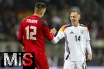 03.06.2024, Fussball Nationalteams Freundschaftsspiele 2024, Lnderspiel, Deutschland - Ukraine, im Max-Morlock-Stadion (Nrnberg). v.li: Torwart Anatoliy Trubin (Ukraine), Maximilian Beier (Deutschland) shakehands.